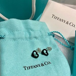 Tiffany & Co jade and sterling silver earrings